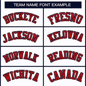 Custom White Red-Navy Classic Style Hockey Jersey