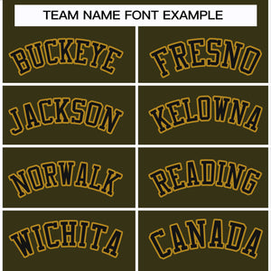 Custom Olive Black-Old Gold Classic Style Hockey Jersey