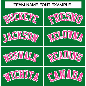 Custom Kelly Green Pink-White Classic Style Hockey Jersey