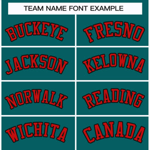 Custom Teal Red-Black Classic Style Hockey Jersey