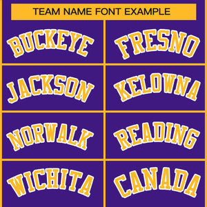 Custom Purple Gold-White Classic Style Hockey Jersey