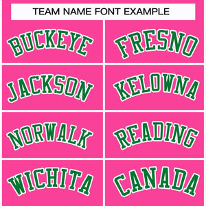 Custom Pink Kelly Green-White Classic Style Hockey Jersey