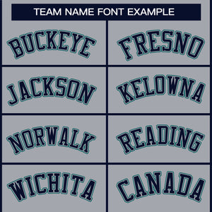 Custom Gray Navy Gray-Aqua Classic Style Hockey Jersey