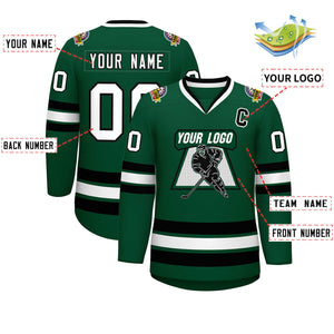 Maillot de hockey de style classique vert blanc-noir personnalisé