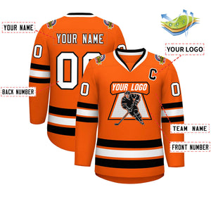 Maillot de hockey de style classique orange blanc-noir personnalisé