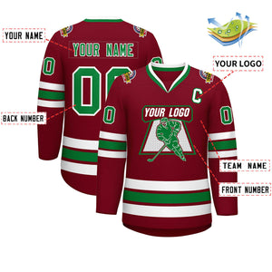 Maillot de hockey personnalisé Crimson Kelly vert-blanc de style classique