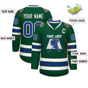 Maillot de hockey de style classique vert Royal-blanc personnalisé