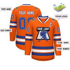 Maillot de hockey de style classique Orange Royal blanc-noir personnalisé