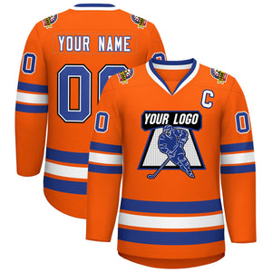 Maillot de hockey de style classique Orange Royal blanc-noir personnalisé