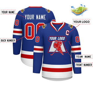 Custom Royal Red-White Classic Style Hockey Jersey