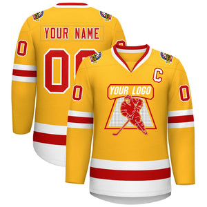 Maillot de hockey de style classique rouge-blanc personnalisé