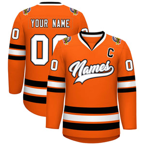 Maillot de hockey de style classique personnalisé orange blanc gris-noir