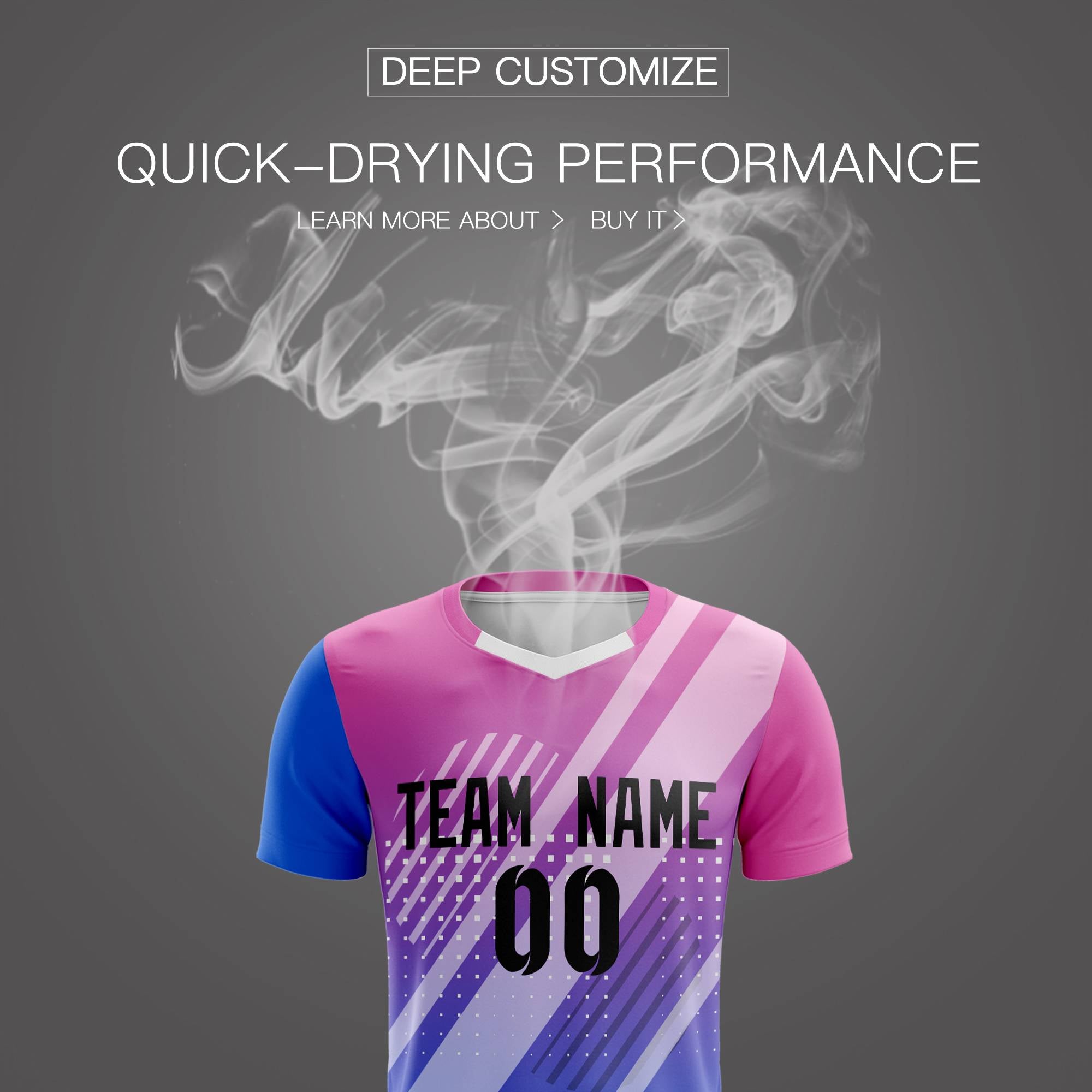 Custom Royal Black Pink Breathable Sport Soccer Sets Jersey