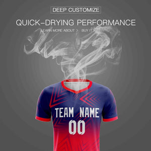 Custom Red White Outdoor Sport Soccer Sets Jersey