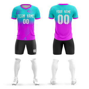 Custom Purple White Outdoor Sport Soccer Sets Jersey