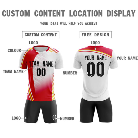 Custom White Black Outdoor Sport Soccer Sets Jersey
