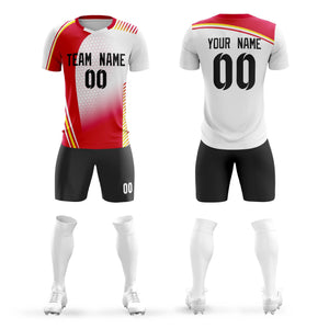 Custom White Black Outdoor Sport Soccer Sets Jersey