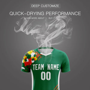 Custom Green White Outdoor Sport Soccer Sets Jersey