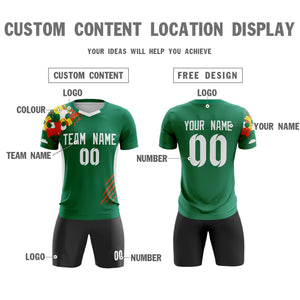 Custom Green White Outdoor Sport Soccer Sets Jersey