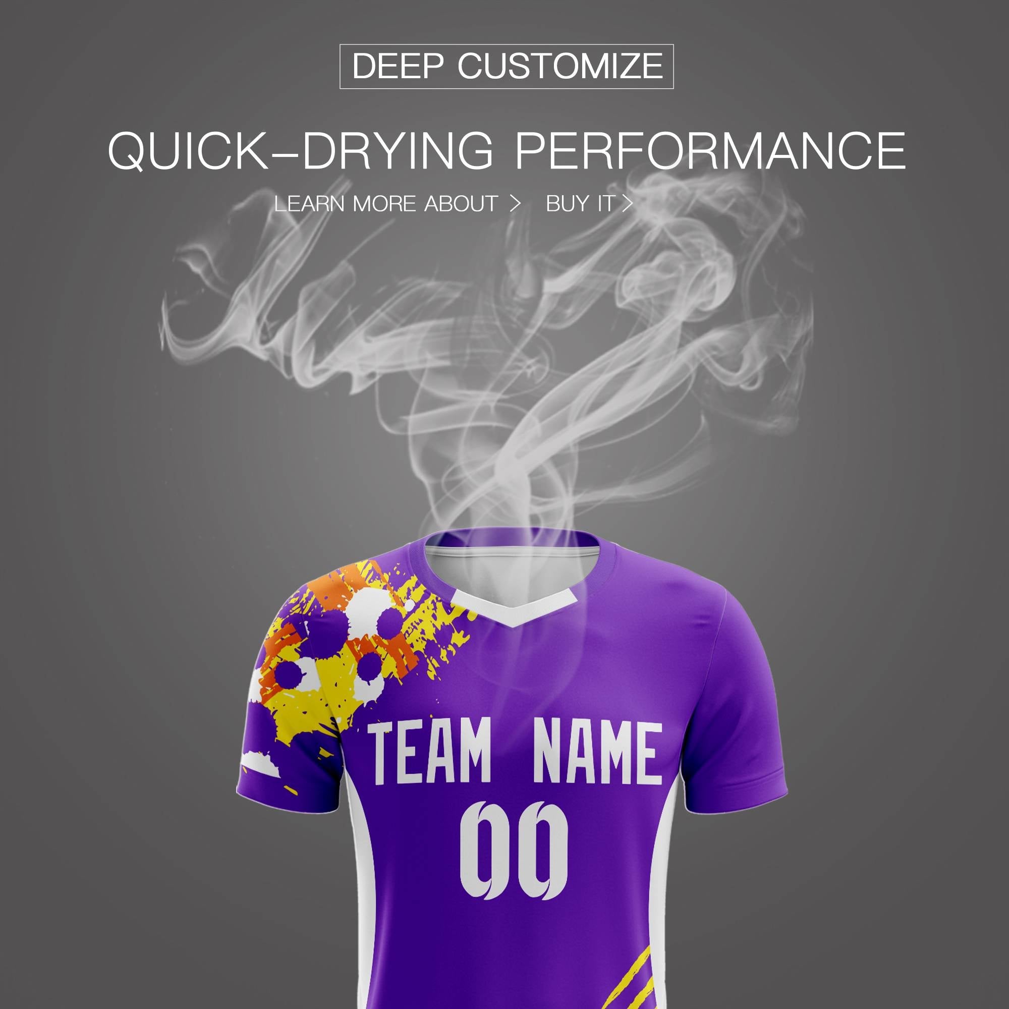 Custom Purple White Outdoor Sport Soccer Sets Jersey