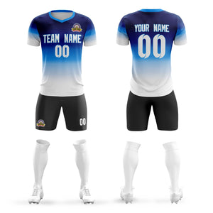 Custom Royal White Casual Sport Soccer Sets Jersey