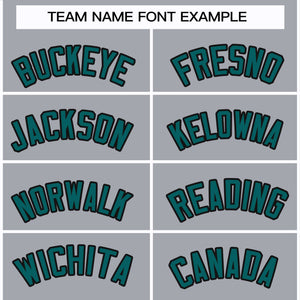 Custom Gray Aqua-Black Classic Style Hockey Jersey