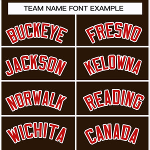 Custom Brown Red-White Classic Style Hockey Jersey