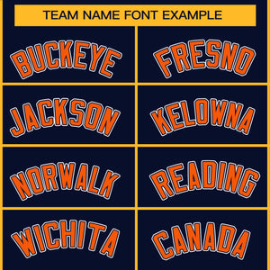 Custom Navy Orange Navy-White Classic Style Hockey Jersey