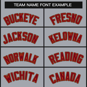 Custom Gray Crimson Orange-Black Classic Style Hockey Jersey