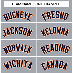 Custom Gray Navy Orange-White Classic Style Hockey Jersey