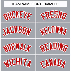 Custom Gray Red-White Classic Style Hockey Jersey