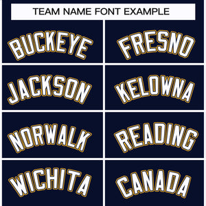 Custom Navy White Navy-Gold Classic Style Hockey Jersey