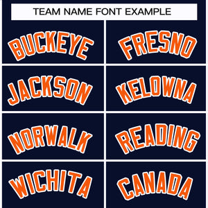 Custom Navy Orange-White Classic Style Hockey Jersey