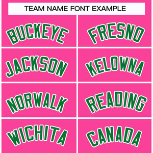 Custom Pink Kelly Green-White Classic Style Hockey Jersey