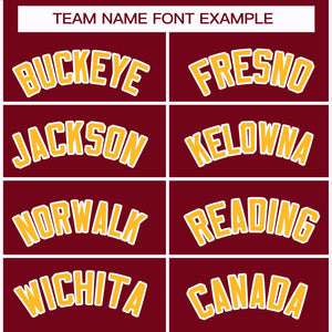 Custom Crimson Gold-White Classic Style Hockey Jersey