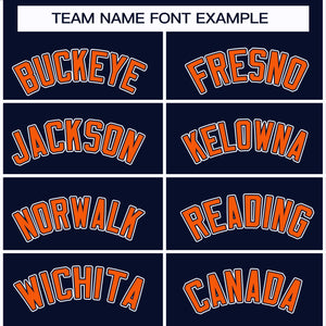 Custom Navy Orange Black-White Classic Style Hockey Jersey