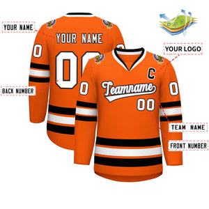 Maillot de hockey de style classique personnalisé orange blanc gris-noir