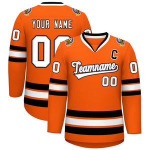 Maillot de hockey de style classique personnalisé orange blanc gris-noir