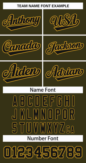 Custom Olive Black-Old Gold Classic Style Hockey Jersey