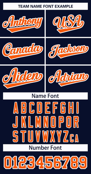 Custom Navy Orange-White Classic Style Hockey Jersey