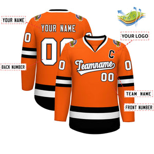 Maillot de hockey de style classique personnalisé orange blanc gris-noir