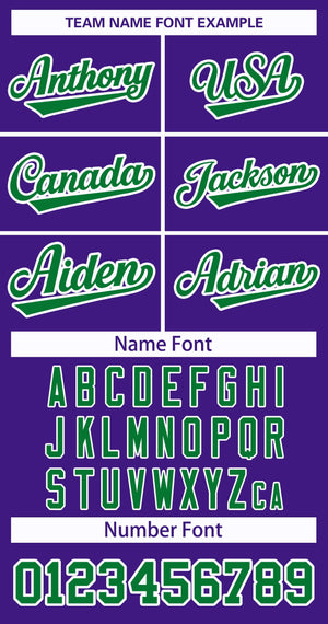 Custom Purple Kelly Green-White Classic Style Hockey Jersey