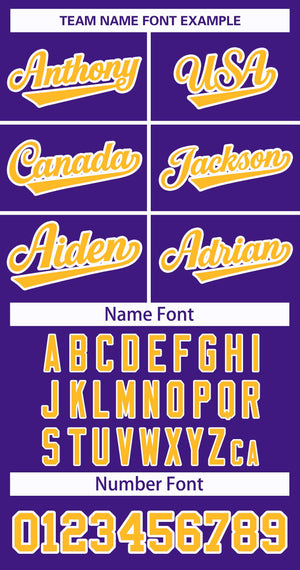 Custom Purple Gold-White Classic Style Hockey Jersey