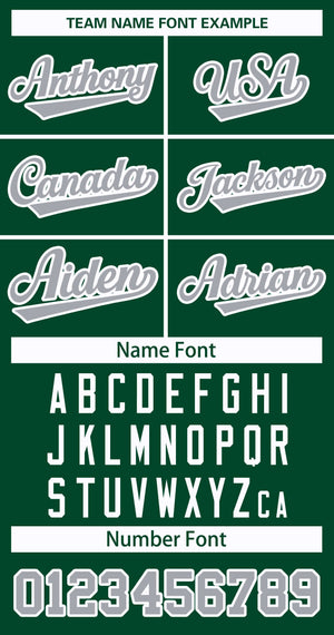 Custom Green Gray-White Classic Style Hockey Jersey