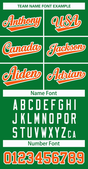 Custom Kelly Green Orange-White Classic Style Hockey Jersey