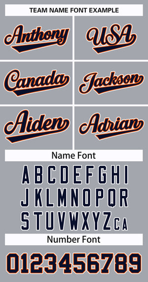 Custom Gray Navy Orange-White Classic Style Hockey Jersey