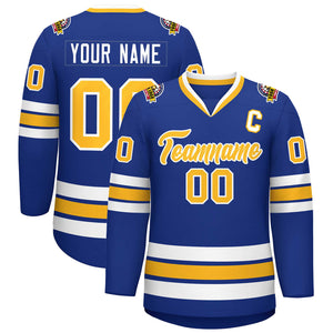 Maillot de hockey de style classique Royal Gold-White personnalisé