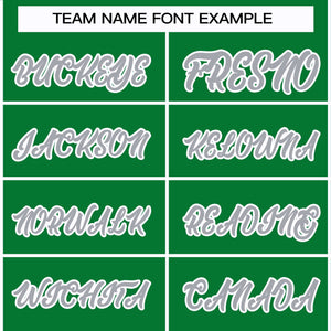 Custom Kelly Green Gray-White Classic Style Hockey Jersey