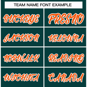 Custom Midnight Green Orange-White Classic Style Hockey Jersey