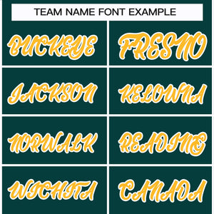 Custom Midnight Green Gold-White Classic Style Hockey Jersey